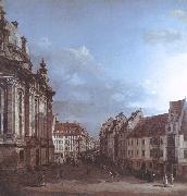 BELLOTTO, Bernardo Dresden, the Frauenkirche and the Rampische Gasse Norge oil painting reproduction
